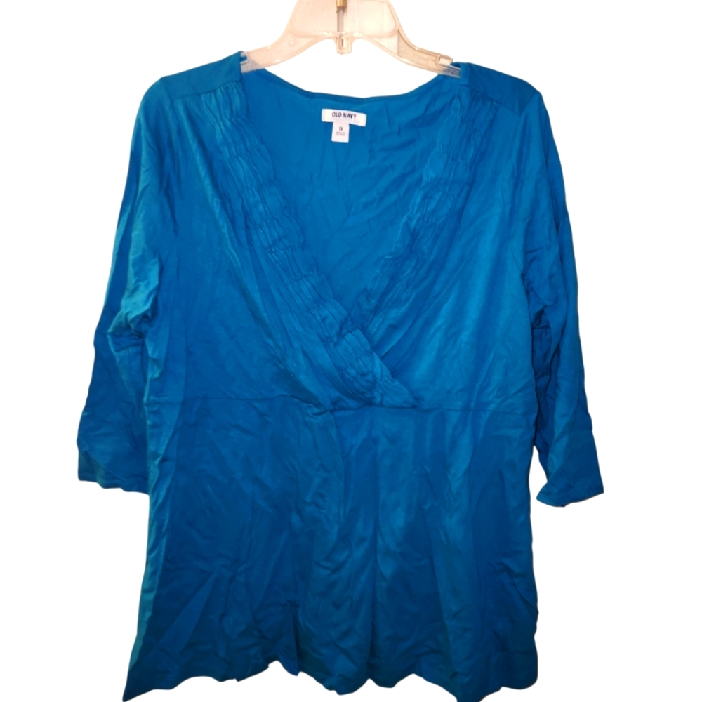 Peacock Blue Top 1X
